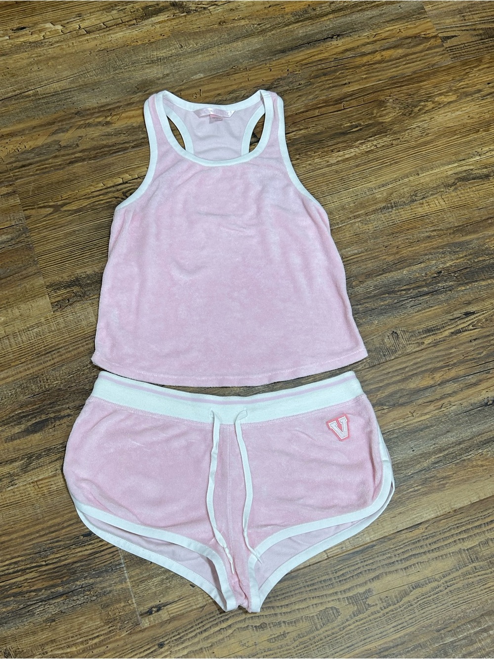 Victoria's Secret Pink Terry Tank & Shorts Lounge Set